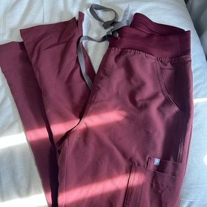 Figs Yola Skinny Pants Size S Dark Cherry